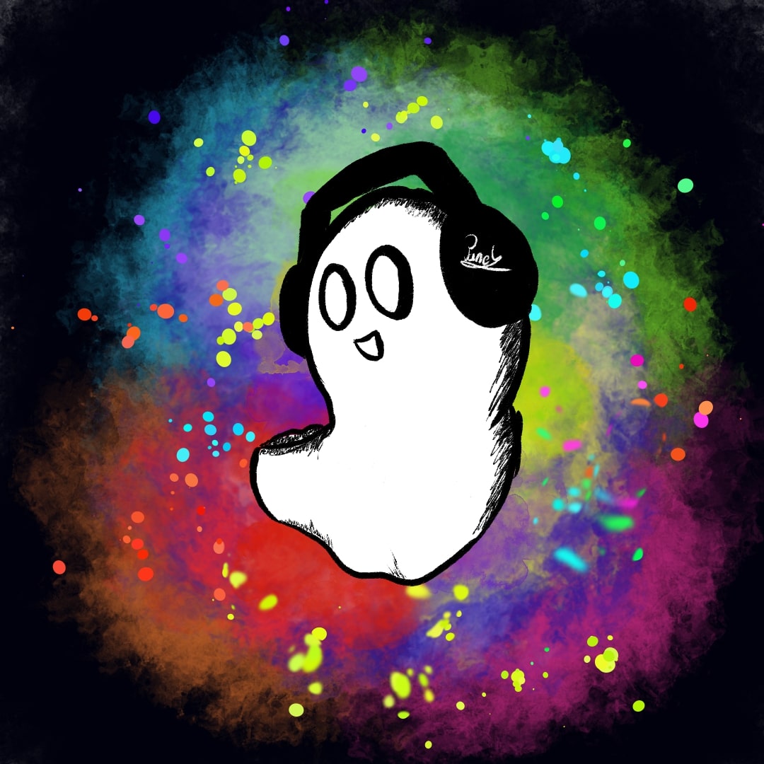 Zadaniem było narysowanie ducha, więc postawiłem na Napstablooka z gry Undertale.